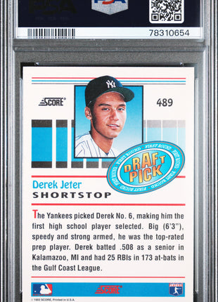 1993 Score Derek Jeter #489 Rookie Card PSA 9