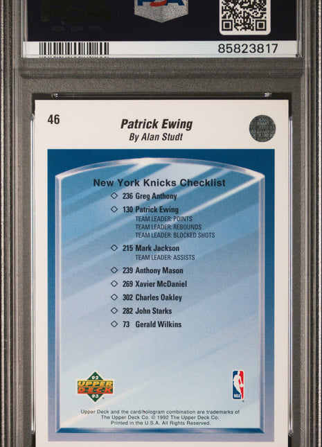 1992 Upper Deck Patrick Ewing #46 PSA 10
