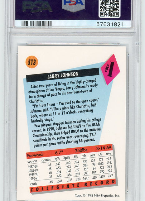 1991 Skybox Larry Johnson #513  PSA 9 - RC