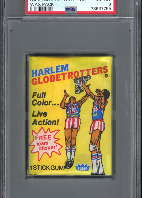 1971 Fleer Basketball Harlem Globetrotters Wax Pack PSA 8