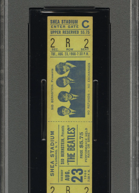 1966 The Beatles @ Shea Stadium Full Ticket PSA 5 - ICONIC