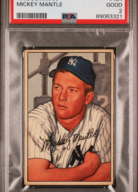 1952 Bowman Mickey Mantle #101 PSA 2 - Gorgeous Centering